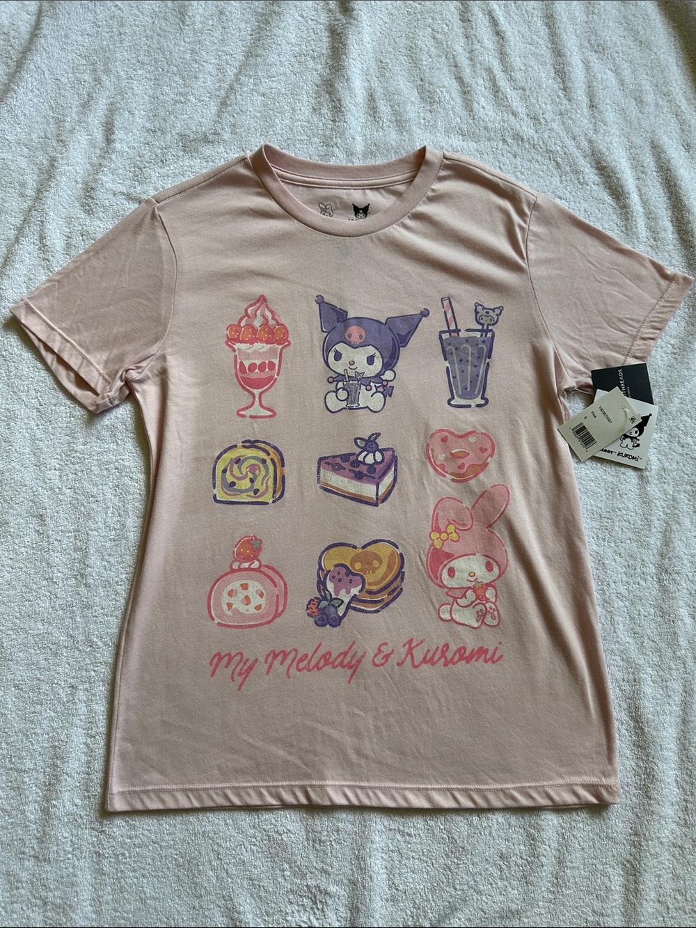 Sanrio Juniors My Melody & Kuromi Pink Short Sleeve Graphic T-Shirt NWT Size S